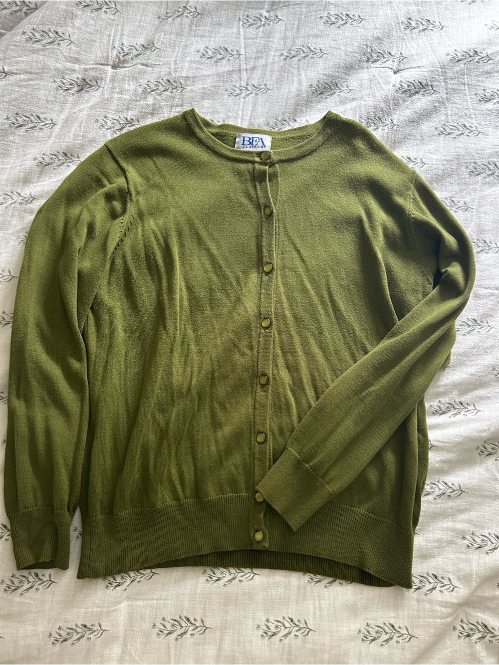 Olive Green Lightweight Button Cardigan